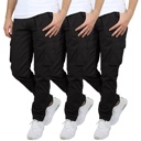 Black & Black & Black 36 3-Pack Men's Flex-Stretch Cotton Cargo Pants, 31-Inch Inseam - Comfortable and Durable